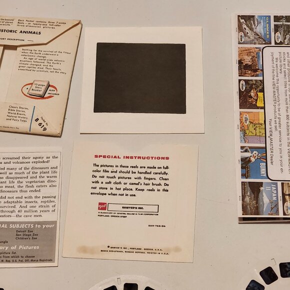 VINTAGE View Master Prehistoric Animals Reel Lot Packet of 3 1960s - Picture 7 of 13